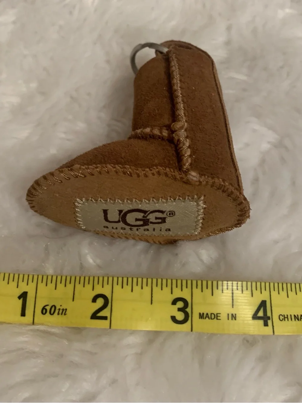 UGG Australia genuine tan suede Mini key chain boot VVGUC
